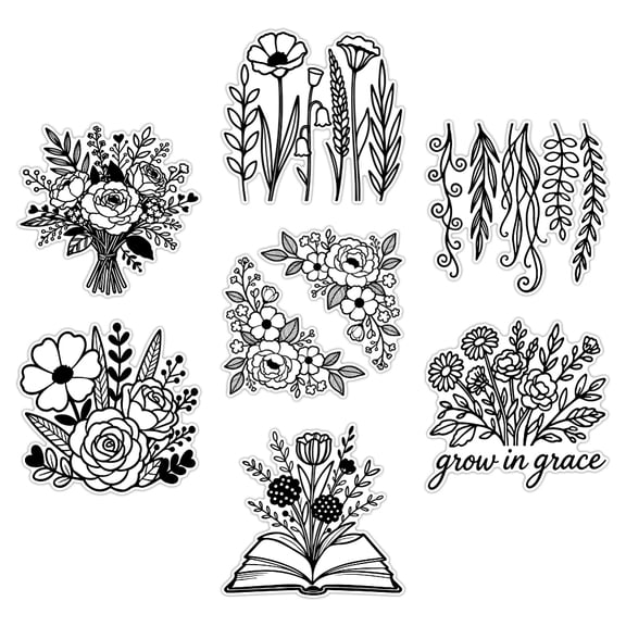 Reflective Vinyl Car Stickers Waterproof Decals for Vehicle Decoration Flower 148x155mm 7pcs/set diy colorful