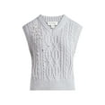 thumbnail image 6 of Free Assembly Women's Embellished V-Neck Cable Sweater Vest, Sizes XS-XXL, 6 of 6