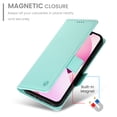 thumbnail image 6 of Allytechgroup for Apple iPhone 13 Case Wallet, Retro PU Leather Slim Fit Business Style Magnetic Closure Cards Slots RFID Blocking Phone Case for Women Men, Mint, 6 of 6