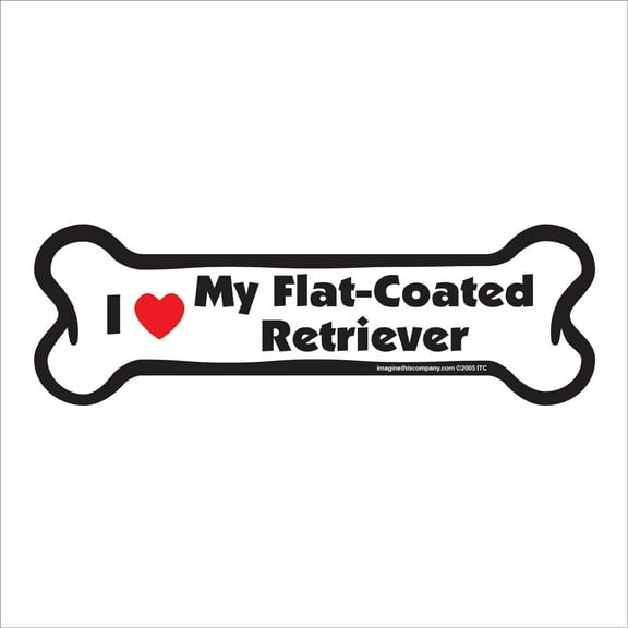 I Love My Flat Coated Retreiver Bone Magnet