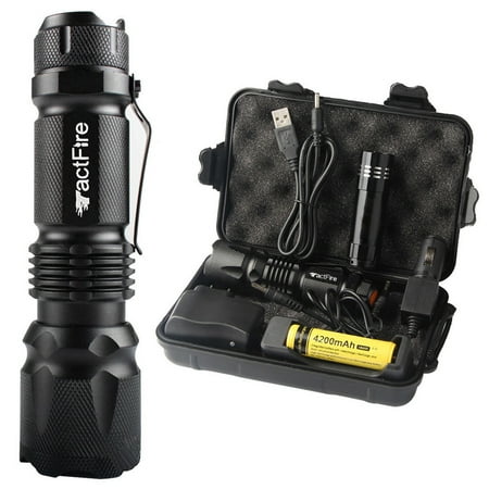Rechargeable Torch - Zimtown 20000Lumens Zoom LED Flashlight Torch Rechargeable 18650 Lamp w/ Battery+Charger
