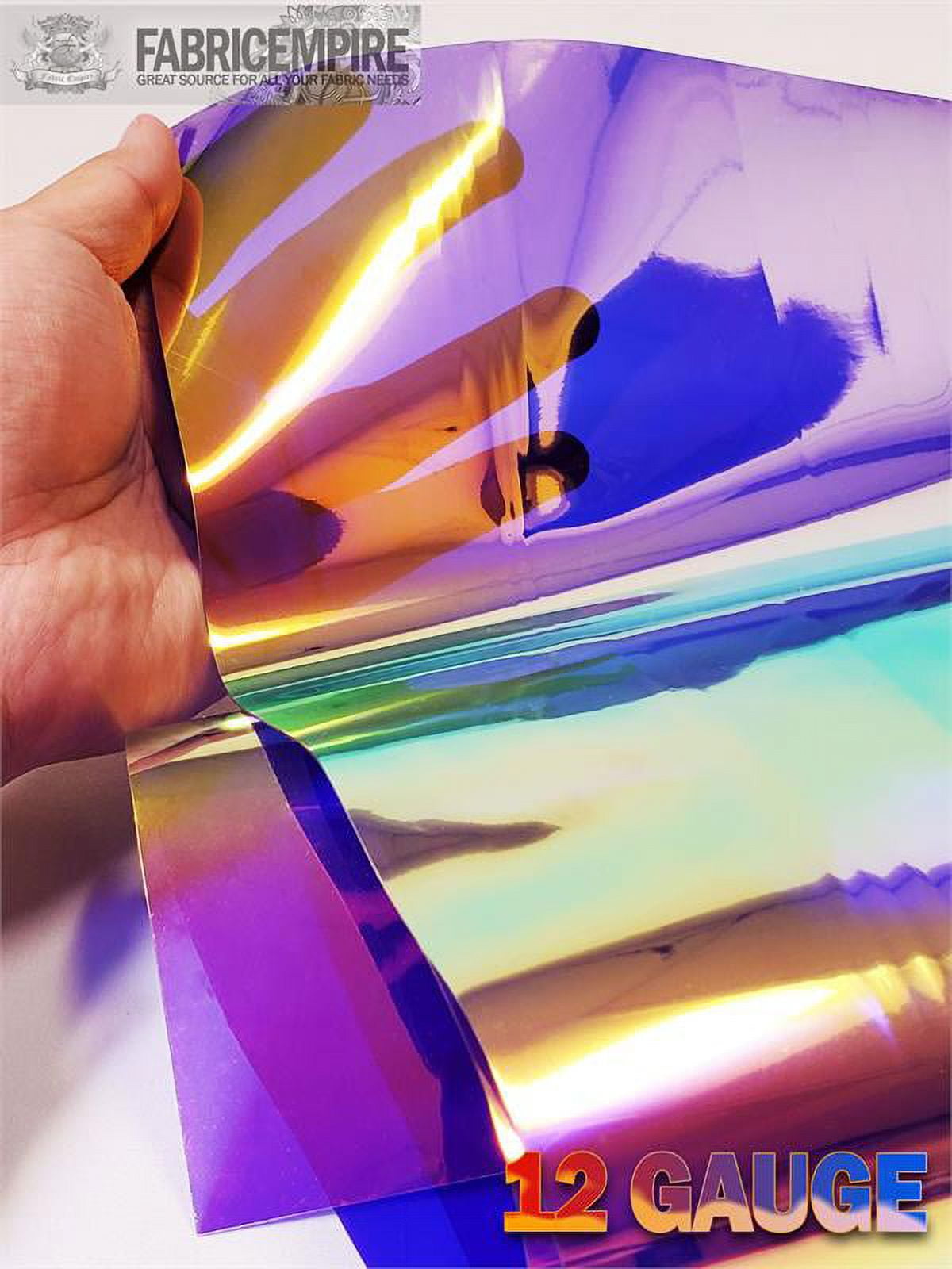12 Gauge Metallic Transparent Hologram Purple Plastic Vinyl Fabric 38" Wide Sold By The Yard