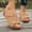 Brown, variant on Sandals for Women Solid Color Wedge Slip On Open Toe Summer Heeled Mules for Beach Pool
