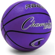Champion Sports Rubber Junior Basketball, Heavy Duty - Pro-Style Basketballs, Various Colors and Sizes - Premium Basketball Equipment, Indoor Outdoor - Physical Education Supplies (Size 5, Purple)