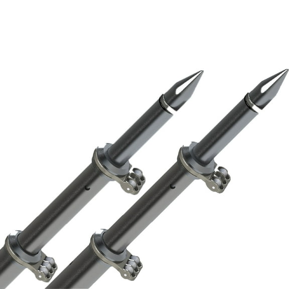 TACO Marine OT-0318HD-VEL Deluxe Aluminum Tele-Outrigger Poles - 18', Silver