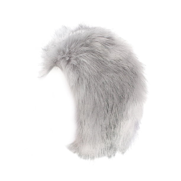 Minnieouse Manténgase a la moda y abrigado con una diadema de piel ligera para mujer Diadema de piel sintética Accesorio para el cabello gris claro