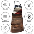 thumbnail image 5 of Naloa Rustic American Flag Wood Apron Kitchen Aprons with Pockets for Women Men Chef, 5 of 8