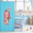 thumbnail image 3 of Manfei Colorful Axolotl Shower Curtain 72Wx72L,Funny Salamander Bathroom Curtain, 3 of 5