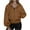 Brown, variant on Winter Clearance Winter Coats for Women Stylish Hooded Casual Jacket With Zipper Pocket In Solid Color Coat Long Sleeve Outwear Clearance