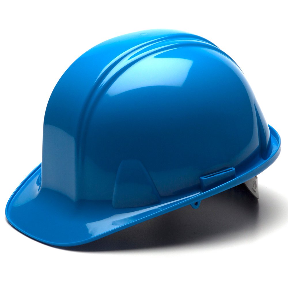 Pyramex Light Blue Standard Shell Hard Hat, 4pt Snap Lock Suspension