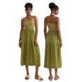 thumbnail image 4 of ZAXARRA Women Summer Dresses Spaghetti Strap Sundress Tie Up Smocked Maxi Dress Ruffle Tiered A Line Beach Dress, 4 of 9