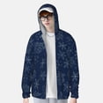 thumbnail image 2 of Kdxio Snowflake Dark Blue Print Women Men Sun Protection UPF 50+ Jackets Zip Up Long Sleeve Hoodie Hiking Lightweight with Pockets, 2 of 7