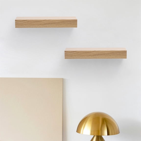 Floating Shelves 11.8" Wall Mounted Wood Shelves for Bathroom, Bedroom, Living Room, Kitchen, Hanging Shelf for Books/Storage/Decor with Invisible Brackets, Maple