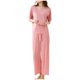 thumbnail image 4 of Karight Women's Fashion Plus Size Home Clothes Ice Silk Couple Pajamas Short Sleeve Pants Suit Pajamas Suit, 4 of 6