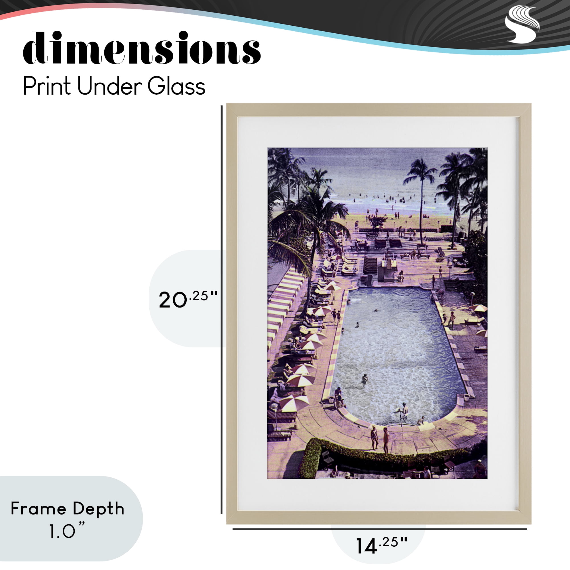 Stupell Industries Vintage Miami Sands Birch Framed Print Under Glass, design by Grotto Studios