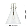 thumbnail image 3 of Innovations Lighting  Newton Cone - 1 Light 14" Stem Hung Pendant Satin Nickel/Matte White, 3 of 5