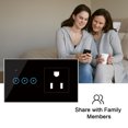 thumbnail image 2 of 95-250V Wi-Fi Smart Wall Outlet with 3 Gang Touch Light Switch Smart Life APP Remote, 2 of 8