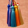 thumbnail image 2 of U8MO 2X 3'' Short Thin Ice Silk Earrings Tassel Trim Pendant Jewelry Making DIY-15# khaki-2pcs, 2 of 7