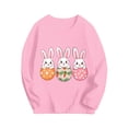 thumbnail image 2 of Lilgiuy Easter Bunny Shirt for Toddler Girls Boys Eggs Cute Rabbit Long Sleeve Round Neck Pullover Lightweight T-Shirts Kids Spring Tees for Egg Hunts and Easter Festivitie (Pink,5-6 Years), 2 of 5