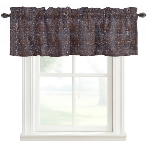 Brown Kitchen Valances for Windows, Farmhouse Vintage Chocolate Solid Color Bathroom Window Valances 42x12 Inch Rod Pocket Window Treatments Valance Curtains for Living Room Bedroom Decor