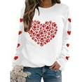 thumbnail image 3 of Ailaofu Women Valentine's Sweatshirt Love Heart Print Pullover Tops Loose Casual Cute Valentines Gift Long Sleeve Sweatshirt, 3 of 6
