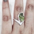 thumbnail image 4 of Natural Peridot Ring, Rough Peridot Gemstone Ring, August Birthstone, Crown V Ring, 925 Sterling Silver, Womens Ring, Christmas, Thanksgiving, Handmade, Statement Jewelry, Rough Gemstone Jewelry, 4 of 5