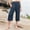 Navy, variant on Juslio Girls Pants Girls Casual Smocked High Waist Pant Loose Wide Leg Trousers Cropped 4-14 Years（Black Capris， 4 Years）