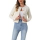 thumbnail image 4 of CHAQUETA DE DENIM CORTA SIN CUELLO DE MANGA LARGA PARA MUJERES INSPIRE CHIC S BEIGE, 4 of 6