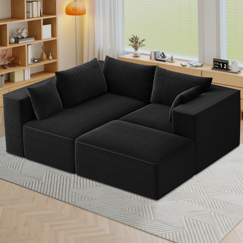 Uforic 107 Inch Cloud Sectional Couch, Modern Modular Sofa with L-Shape Chaise, Upholstered Sofa for Living Room Bedroom, Beige