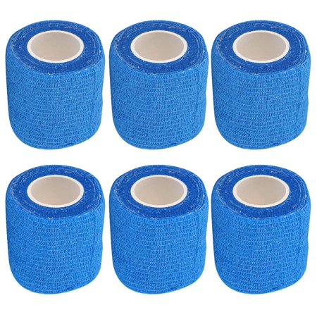 Tattoo Grip Cover Wrap,6PCS Disposable Cohesive Tattoo Grip Cover Elastic Bandage Handle Grip Tube for Tattoo Machine Tattoo Grip Accessories(Blue)
