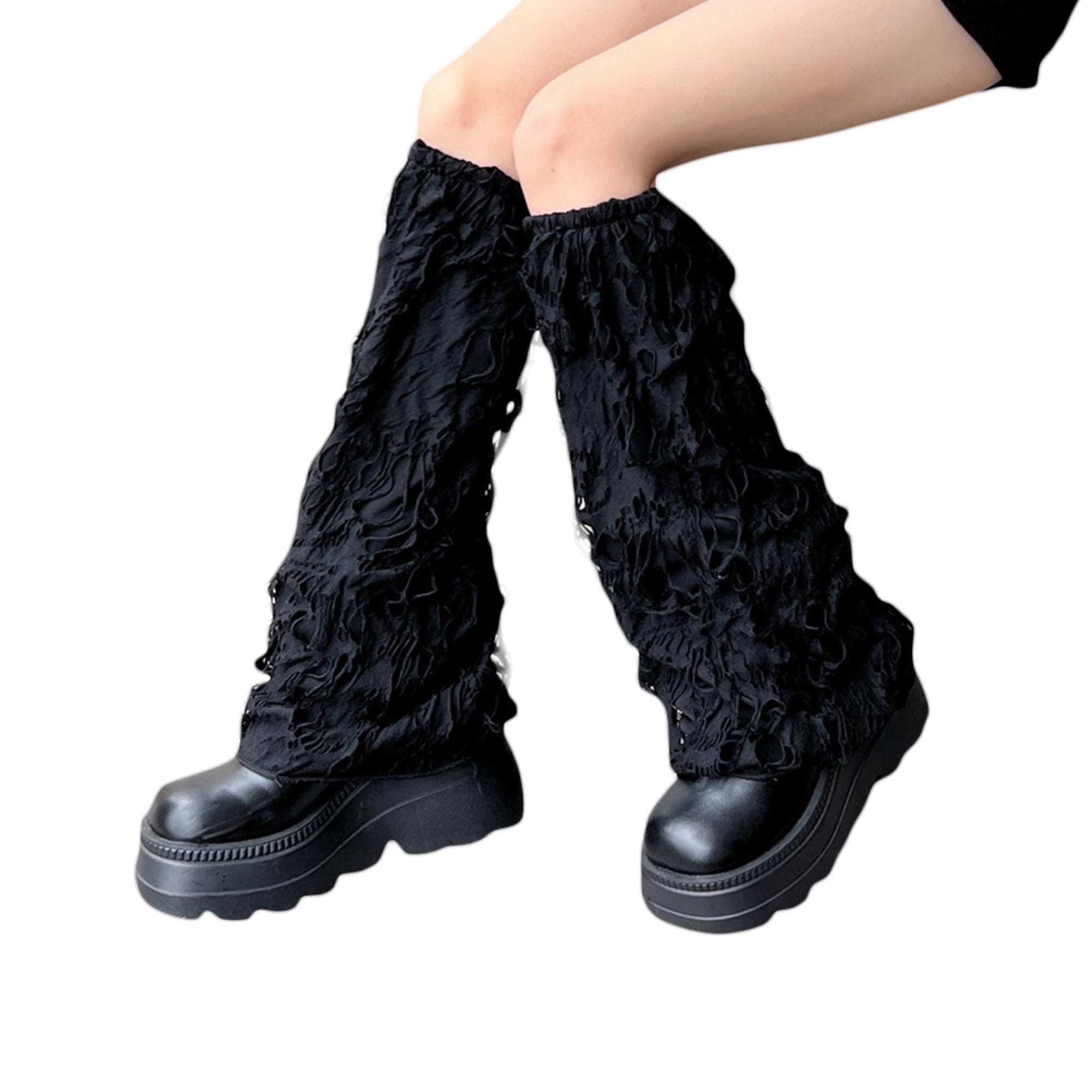 Women Goth Leg Warmers Y2k Harajuku Gothic Leg Sleeves kawaii