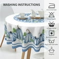 thumbnail image 6 of Fall Round Tablecloth 60 Inch Buffalo Plaid Check Pumpkin Farmhouse Harvest Thanksgiving Tablecloth Round Washable Table Cover Reusable for Holiday Home Party Wedding Picnic Blue, 6 of 6