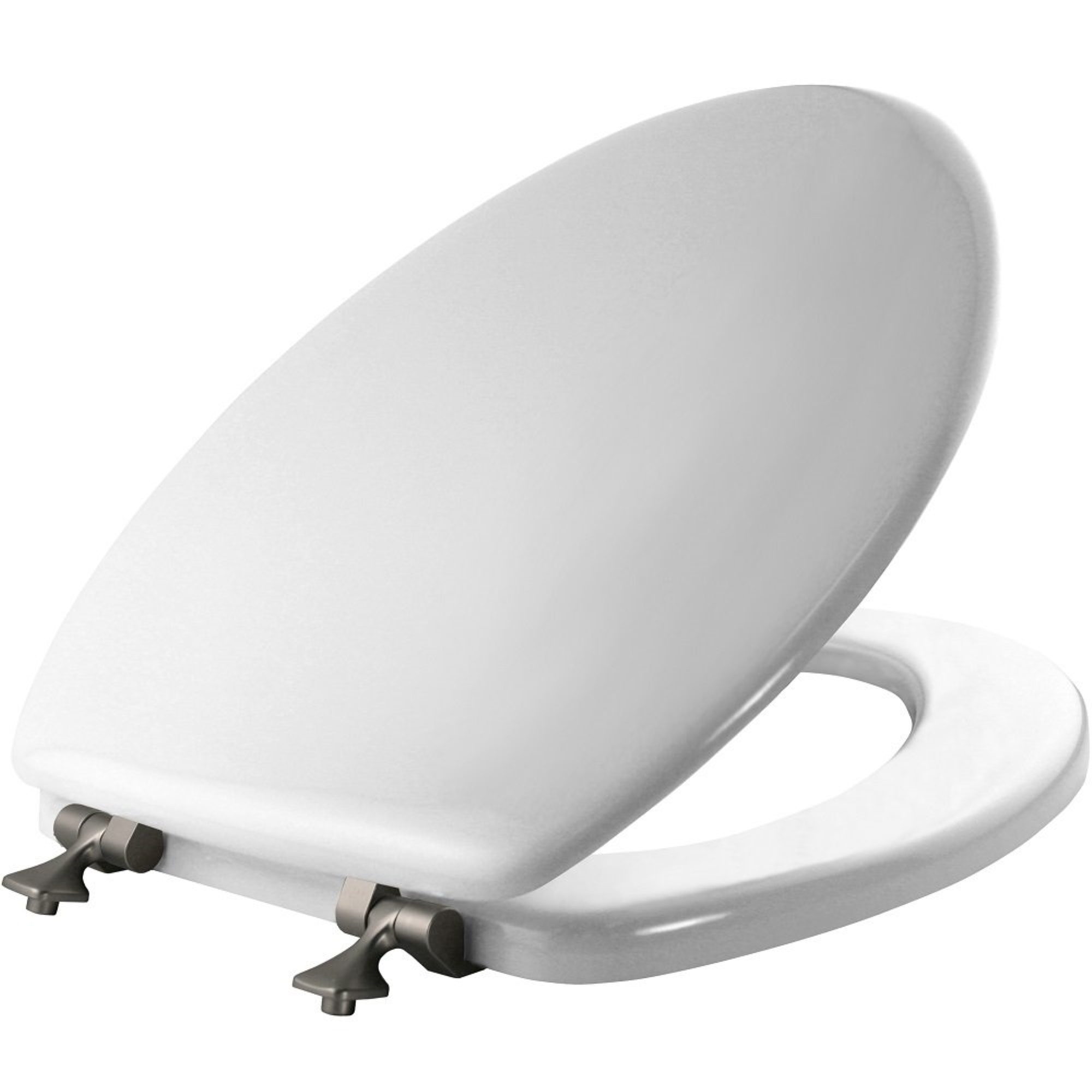 Mayfair Edgewater Elongated Toilet Seat with Brushed Nickel photo 1