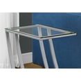 thumbnail image 2 of Contemporary Home Living 24" Silver and Clear Contemporary Rectangular Accent Table with Glass Top, 2 of 4