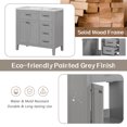 thumbnail image 6 of 36-Inch Freestanding Gray Bathroom Vanity with Ceramic Sink, 3 Drawers & Cabinet Storage, Solid Wood Frame, Waterproof Design (Assembly Required), 6 of 9