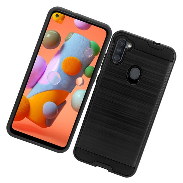 Samsung Galaxy A11 Phone Case Heavy Duty Brushed Texture Slim Hybrid Shock Proof Dual Layer Hard