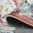 thumbnail image 5 of 5'x7' Area Rugs, Machine Washable Non Slip Area Rug for Living Room, Soft Low Pile Vintage Print Pattern Indoor Bedroom Thin Carpet, Brick Red, 5 of 5