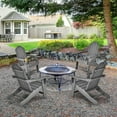 thumbnail image 3 of Costway 4PCS Patio Adirondack Chair Weather Resistant Garden Deck W/Cup Holder Grey, 3 of 7