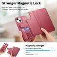 thumbnail image 2 of for iPhone 14 Wallet Case with Card Holder & Detachable Magnetic Case, PU Leather All-Round Protective Cover with RFID Blocking, Stand, Wristband, Support Wireless Charging, Red, 2 of 14