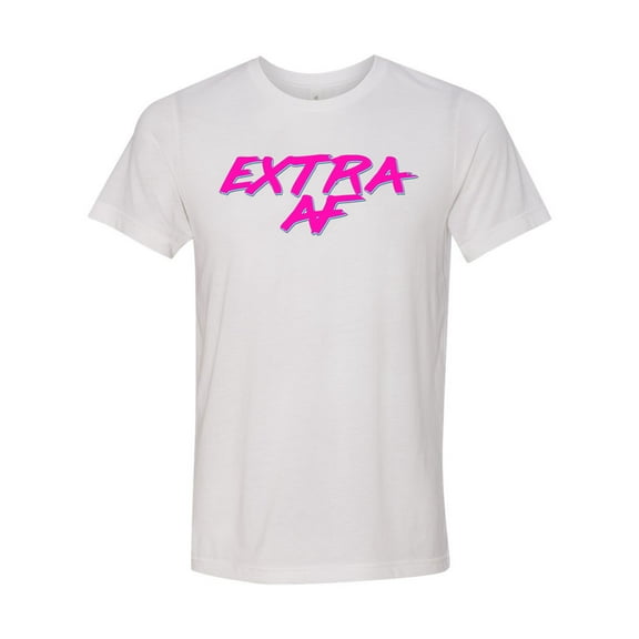 Retro Extra AF Unisex Adult Short Sleeve T-shirt-White Triblend-medium