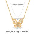 thumbnail image 1 of Zhuge Collar con colgante hecho a mano, diseño de mariposa con colgante de circonita (oro), 1 of 1