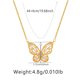 thumbnail image 1 of Zhuge Collar con colgante hecho a mano, diseño de mariposa con colgante de circonita (oro), 1 of 1