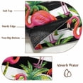 thumbnail image 6 of Round Rugs 5Ft, Striped Flamingo Round Area Rug Washable Indoor Throw Carpet, Pink Birds Green Palm Leaf Black White Soft Non Slip Circle Rug for Cabinet Bathroom Home Decor Aesthetic, 6 of 8