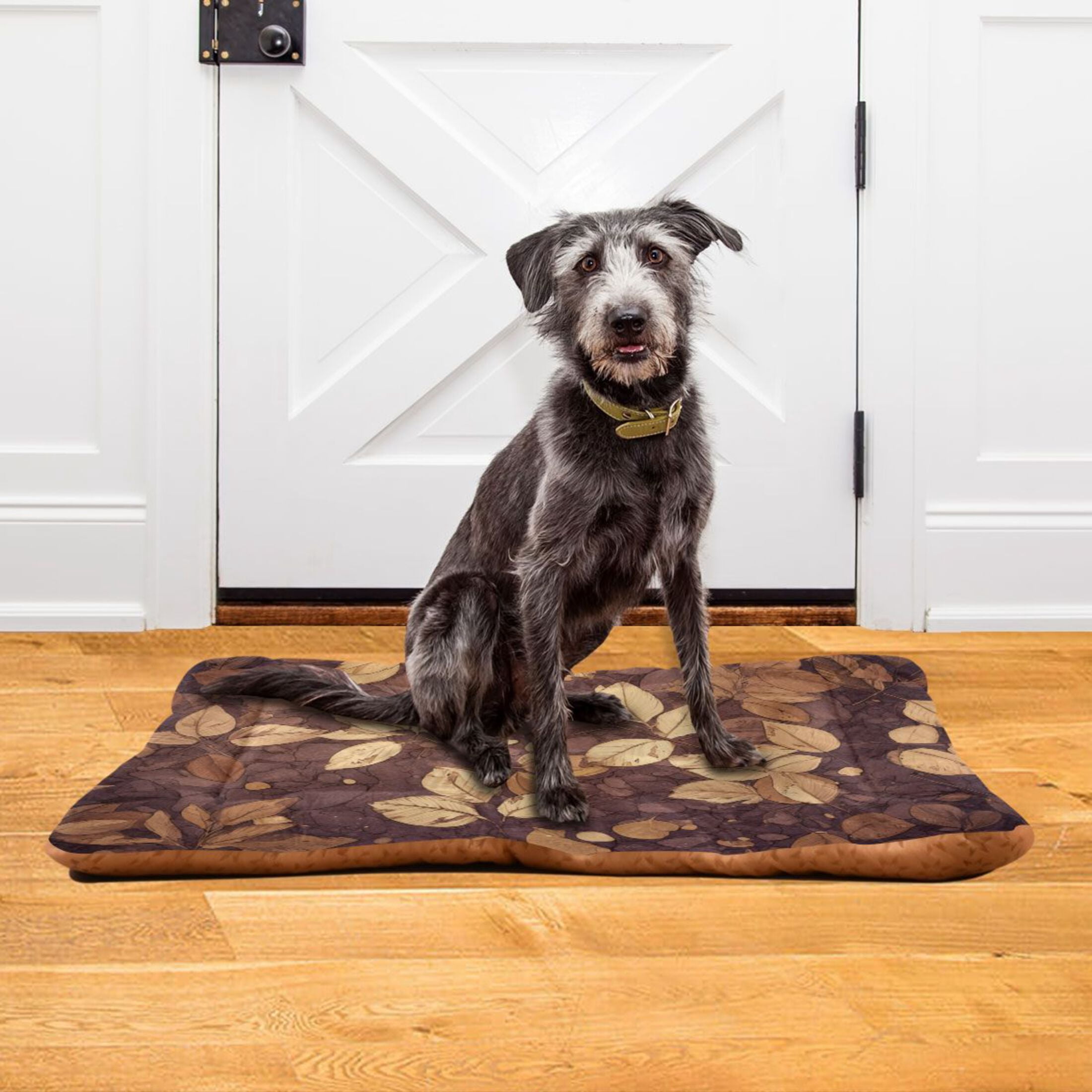 Cozy Mat Pet Bed Indoor Outdoor Warm Soft For Cat Dog Puppy(S/M) Leaves on The Ground