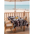 thumbnail image 2 of Outdoor Tablecloth with Umbrella Hole for Patio/Picnic/Party/Camping, Vintage Boho Waterproof Table Cloth Rectangle Table Cover Washable, Farmhouse Ethnic Tribe Black Classic (60"x 120"), 2 of 9