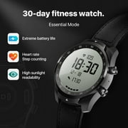 TicWatch Pro 1.39 inch Black Stainless Steel Case with Black Leather Band