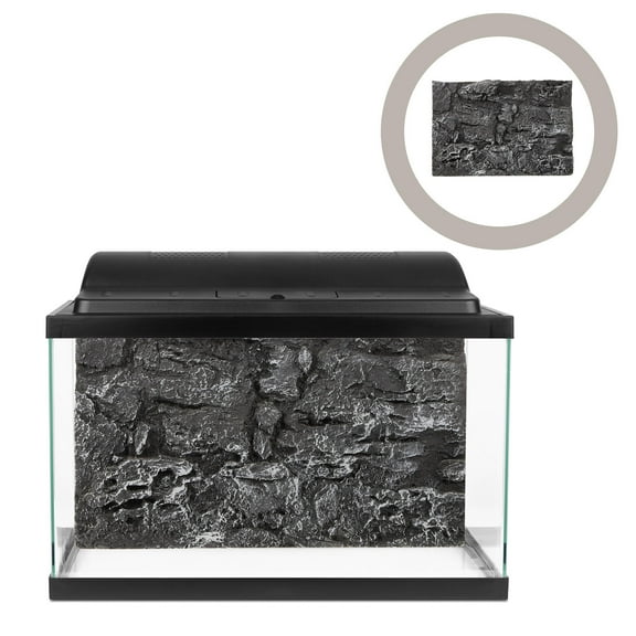 Milisten Rock Background for Reptile Tank 3D Rock Decor Dark Grey PU Foam 1Pcs