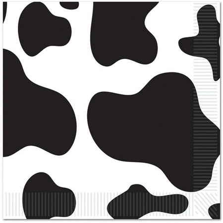 White Graduation Lunch Napkins - Cow Print Lunch Napkins, 16pk