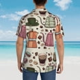 thumbnail image 6 of Balery Vintage Coffee Print Men's Hawaiian Shirts Short Sleeve Beach Shirt Relaxed Fit Vacation Button Down Shirts-XX-Large, 6 of 9