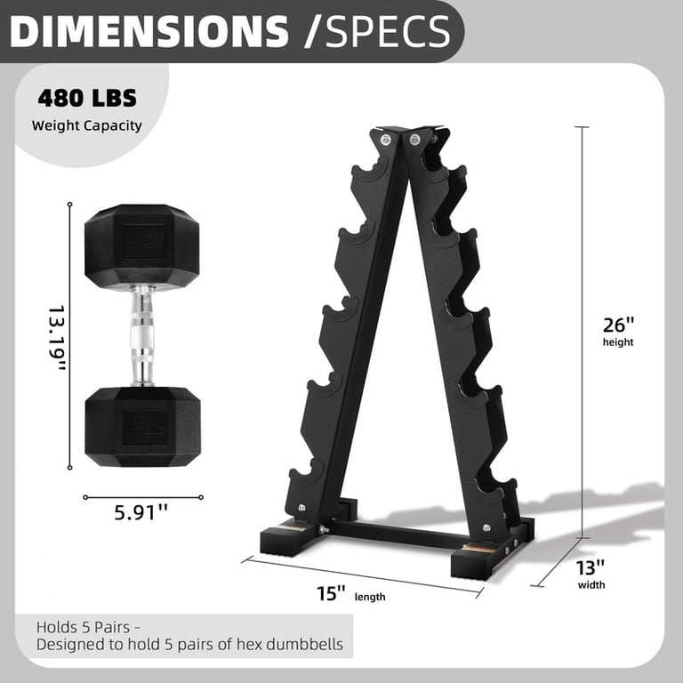 Signature Fitness A-Frame Dumbbell Rack with 25 lb Dumbbells photo 2